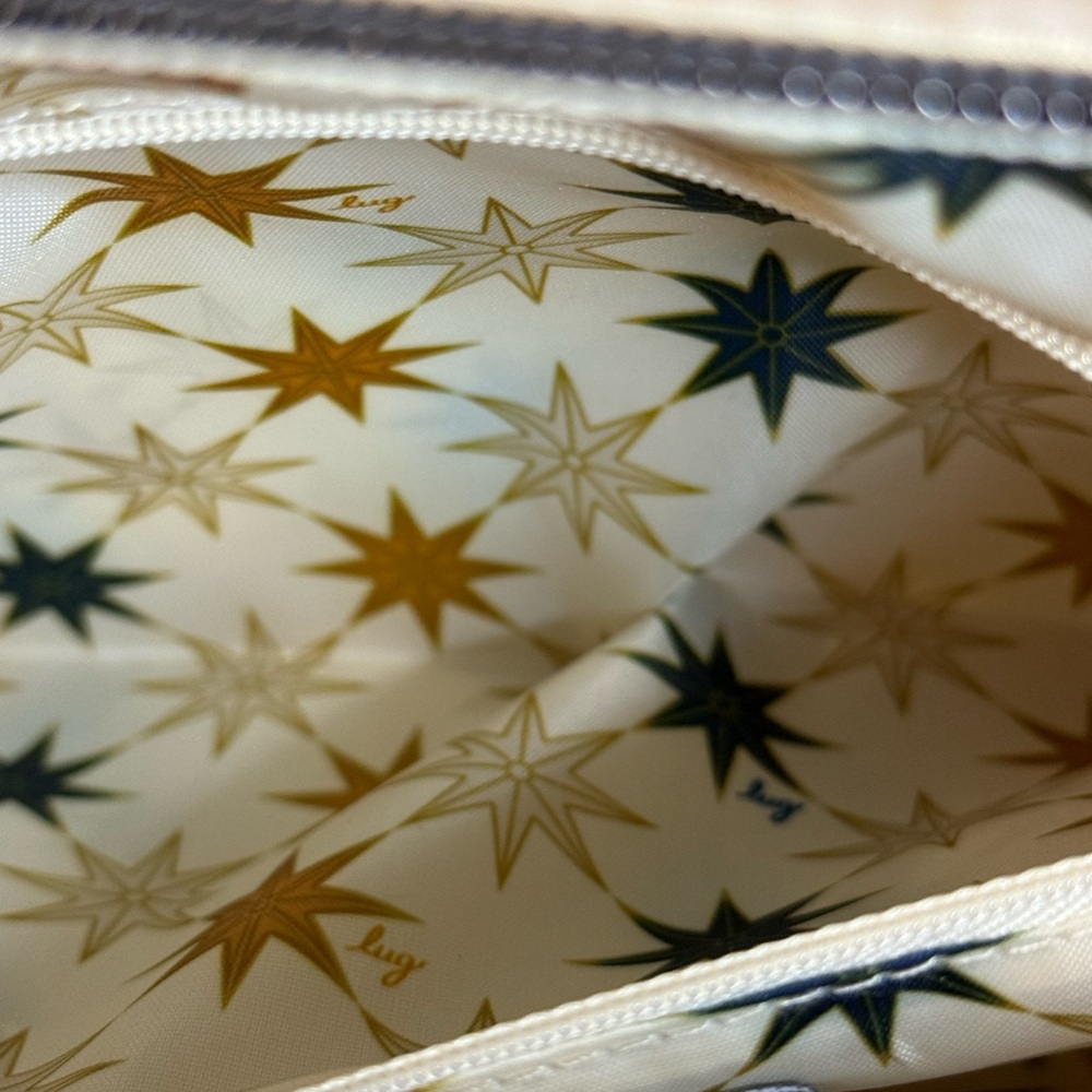 Lug Bolero Crossbody Bag Metallic Pearl Champagne - Star Lining w/ many Pockets - Picture 10 of 16